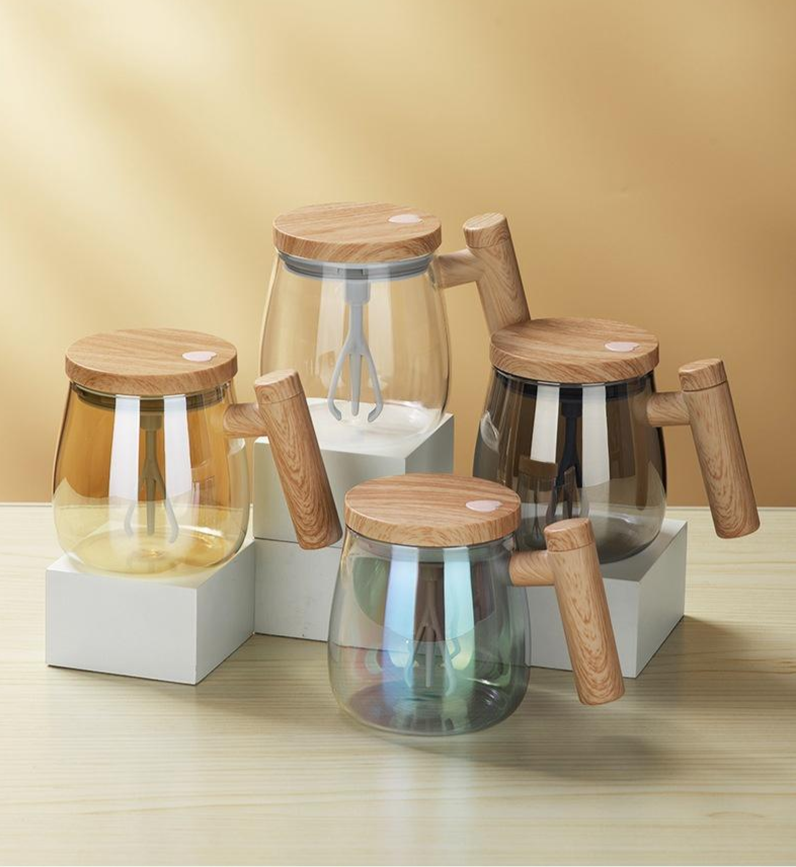 400ML Self Stirring Coffee Mug Electric Mixing Glass Coffee Cuphigh Speed Fast Automatic Coffee Cup for Gyms Dining Room Kitchen Gadgets