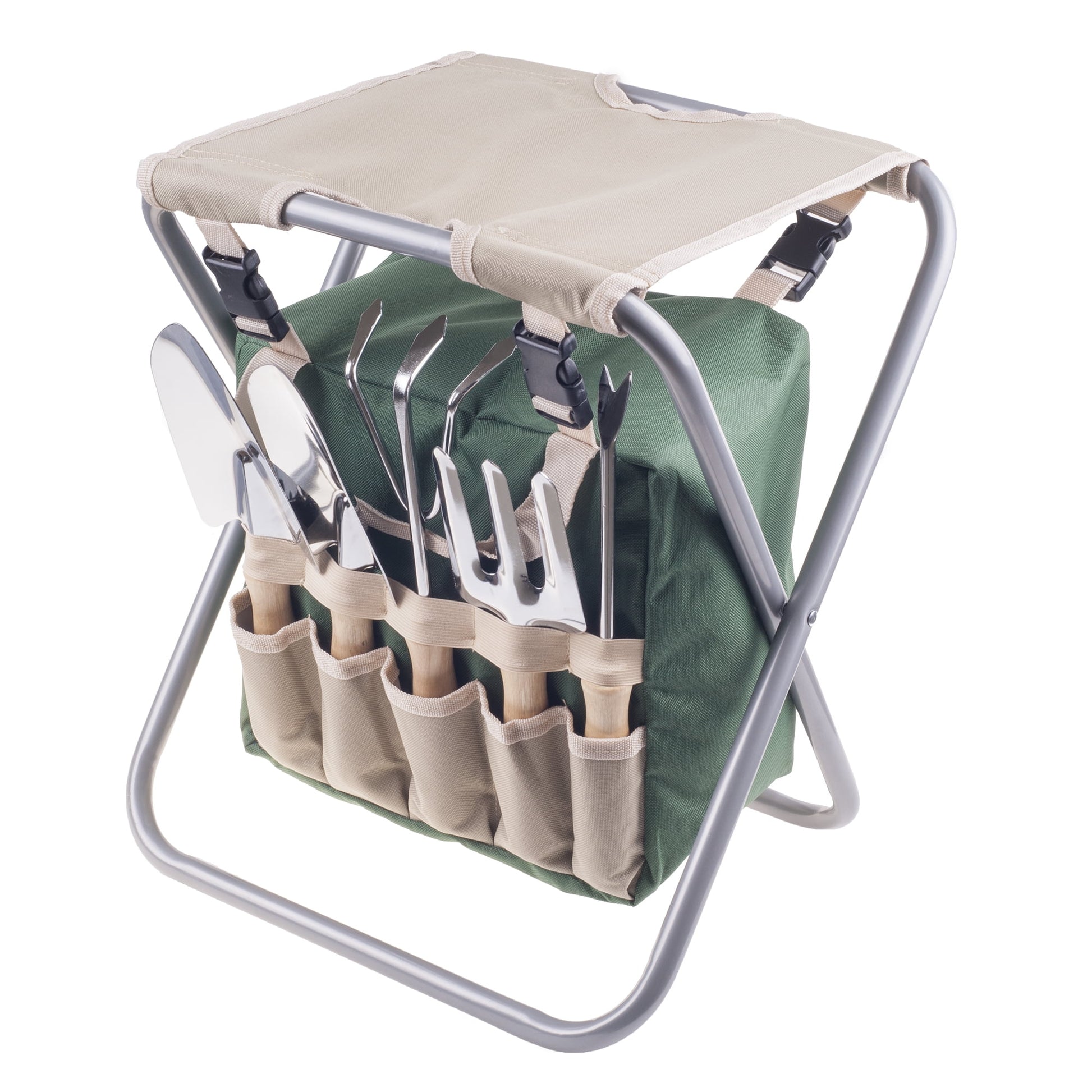 All-In-One Garden Tool Set, Stool, and Carry Bag
