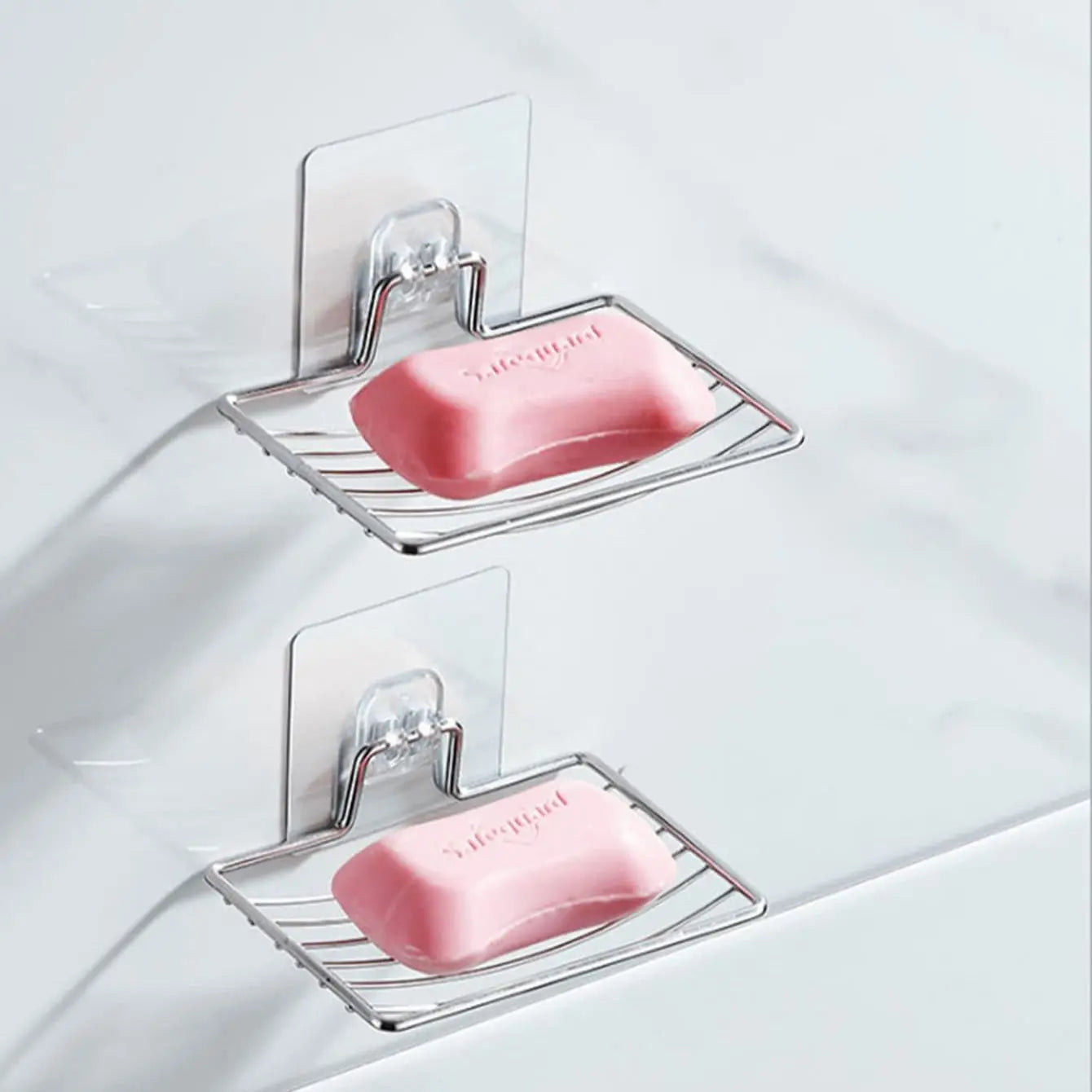 Wall Mount Stainless Steel Soap, Sponge Holder  (Punch-Free, Nail-Free, No Drilling, Rust Proof, Ideal for Kitchen & Bathroom)