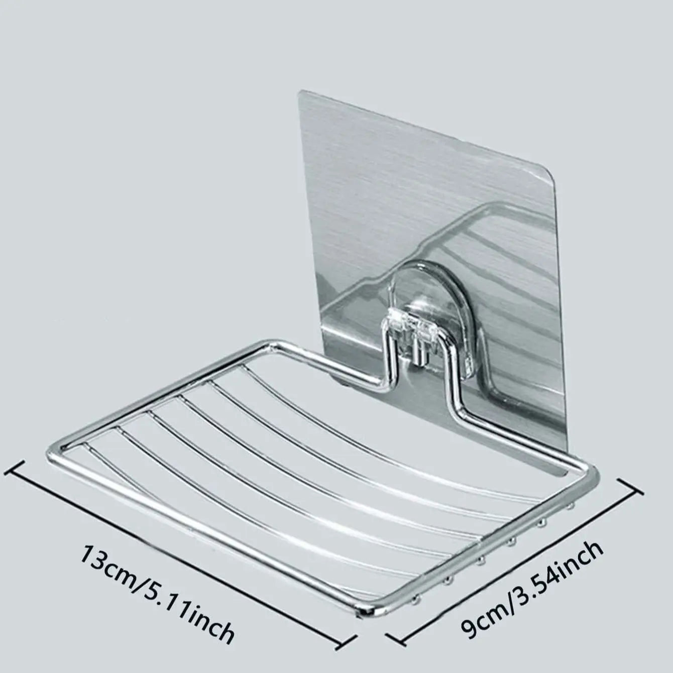 Wall Mount Stainless Steel Soap, Sponge Holder  (Punch-Free, Nail-Free, No Drilling, Rust Proof, Ideal for Kitchen & Bathroom)